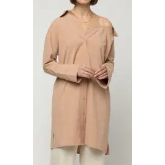 OAK + FORT Long Sleeve Shirt Dress Rose - Picture 1 of 10